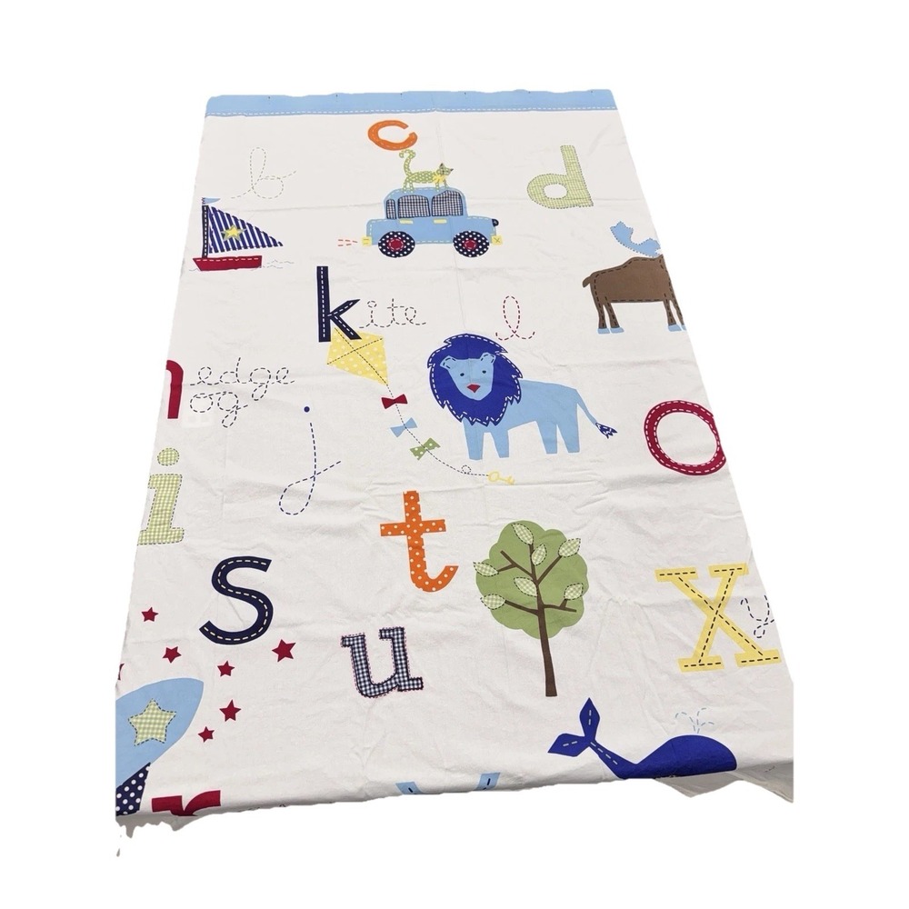 POTTERY BARN KIDS Shower Curtain ABCs Cars Animals Spaceship 72"